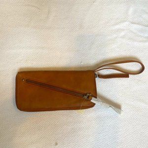 NEW - FREE PEOPLE Distressed Vegan Wallet - Brown
